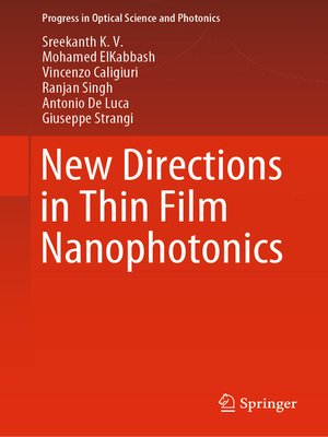 cover image of New Directions in Thin Film Nanophotonics